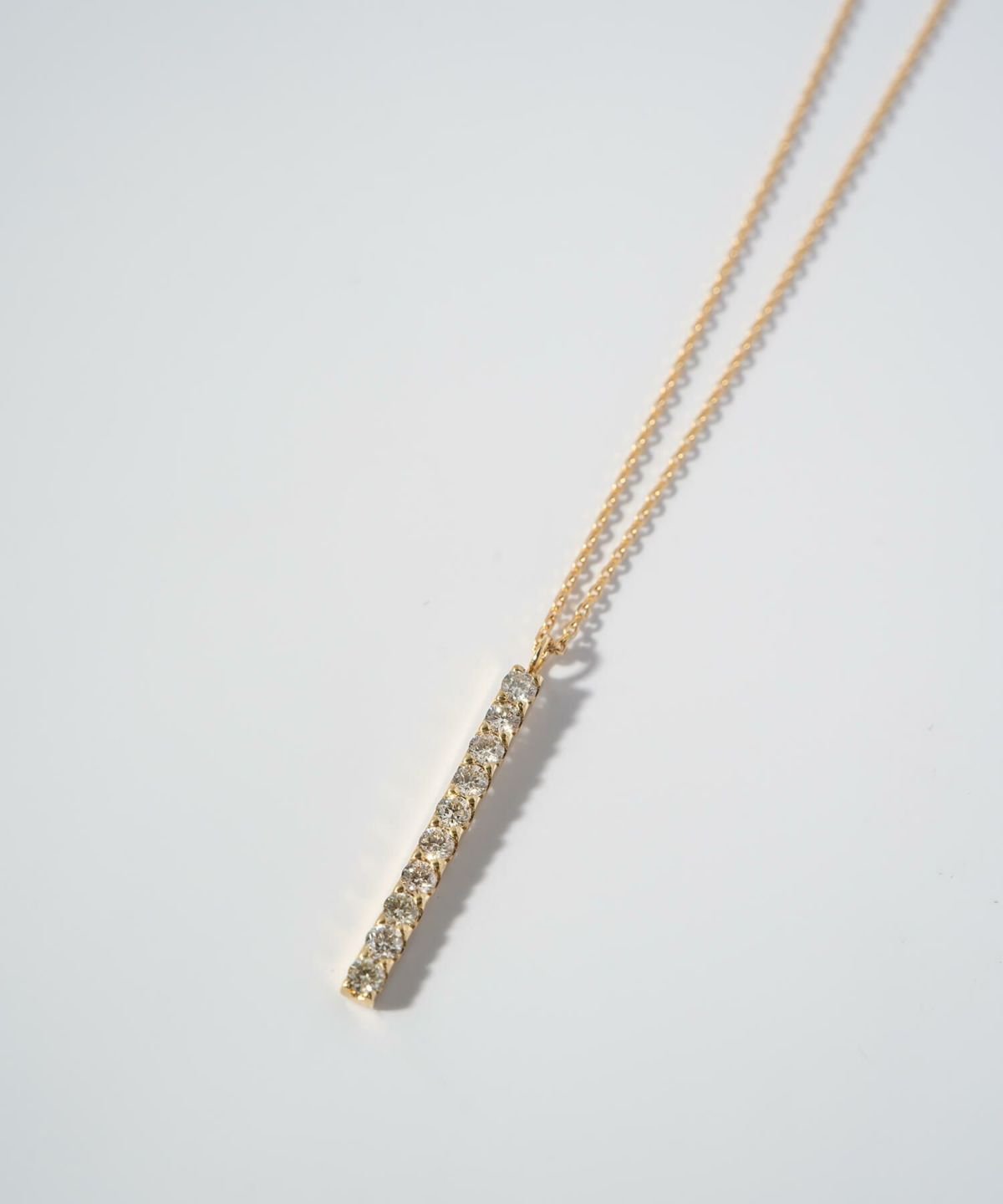 ダイヤモンド ネックレス 0.3ct 18k レディース 【tuplet-lucere トゥプレ・ルチェレ】 10粒 k18 ネックレス バータイプ 縦ライン 18金 ギフト 女性 プレゼント 大人 シンプル 華奢 緻密 細い 滑らか ネックレス 45cm 上品 金属アレルギー
