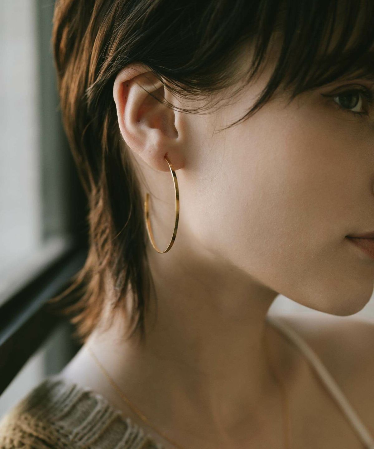 ピアス フープ 18金 仕上げ 18k 大きめ フープピアス シルバー 金属アレルギー 対応 【lamina ラミナ L】 フープピアス シルバー ゴールド レディース メンズ 細め 大ぶり 軽い 大人 おしゃれ ピアス 大きい 女性 かわいい 可愛い シルバー925 シンプル フープイヤリング