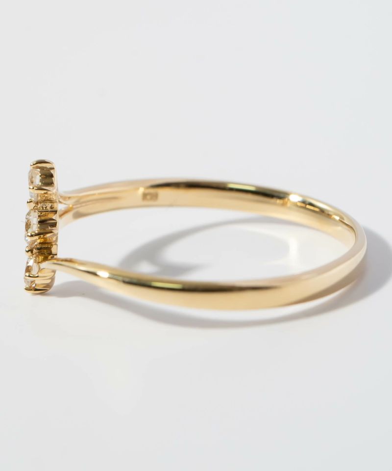 3連 ダイヤ 指輪 ダイヤモンド 18金 リング k18 シンプル 【asteri-orion アステリ・オリオン】 18k リング ダイヤ レディース ゴールド 誕生石 パワーストーン 指輪 天然石 指輪 レディース おしゃれ つけっぱなし 華奢 リング 重ね 付け 重ねづけ 繊細 星 スター リング