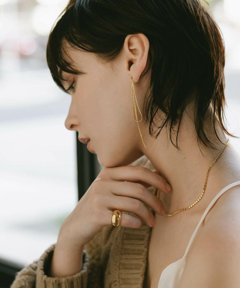 18金 仕上げ ピアス レディース チェーン シルバー925 k18 18k 【venec ベネック】 金属アレルギー対応 ニッケルフリー チェーンピアス リボン 可愛い おしゃれ シルバー925 大ぶり 大きめ シンプル ゆれる 揺れるタイプ ぶら下がり 長い プレゼント ギフト