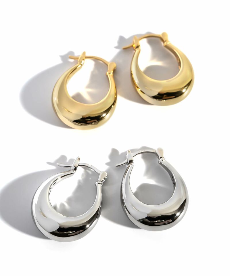 フープピアス 大きめ シルバー ピアス フープ 【Ladew-miel
