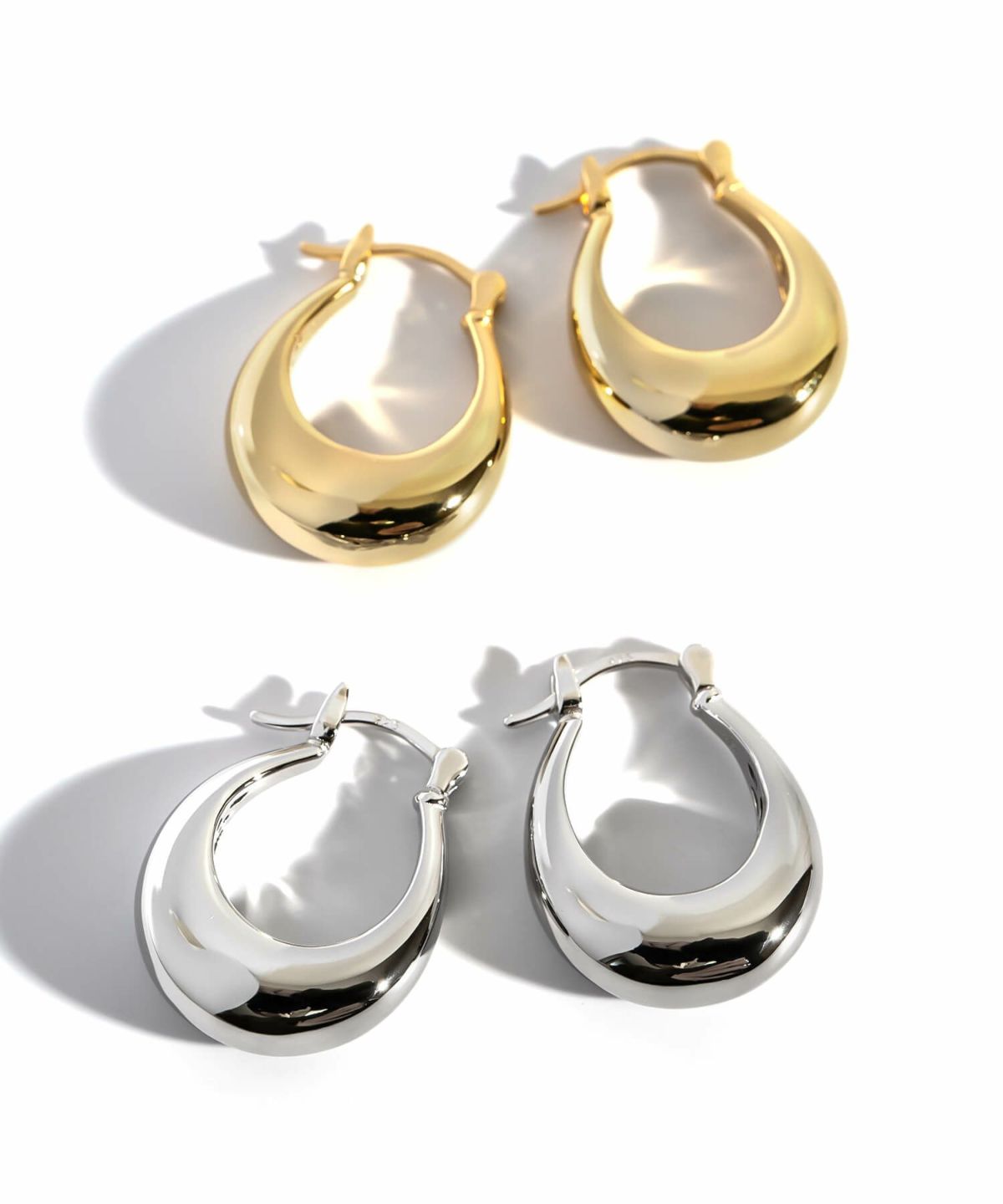 フープピアス 大きめ シルバー ピアス フープ 金属アレルギー対応 【Ladew-miel ラデューミエル】 レディース ドロップ 揺れる シルバー925 雫 大きい 大ぶり ゴールド オーバル おしゃれ 個性的 人気 シンプル カジュアル 大人 かわいい