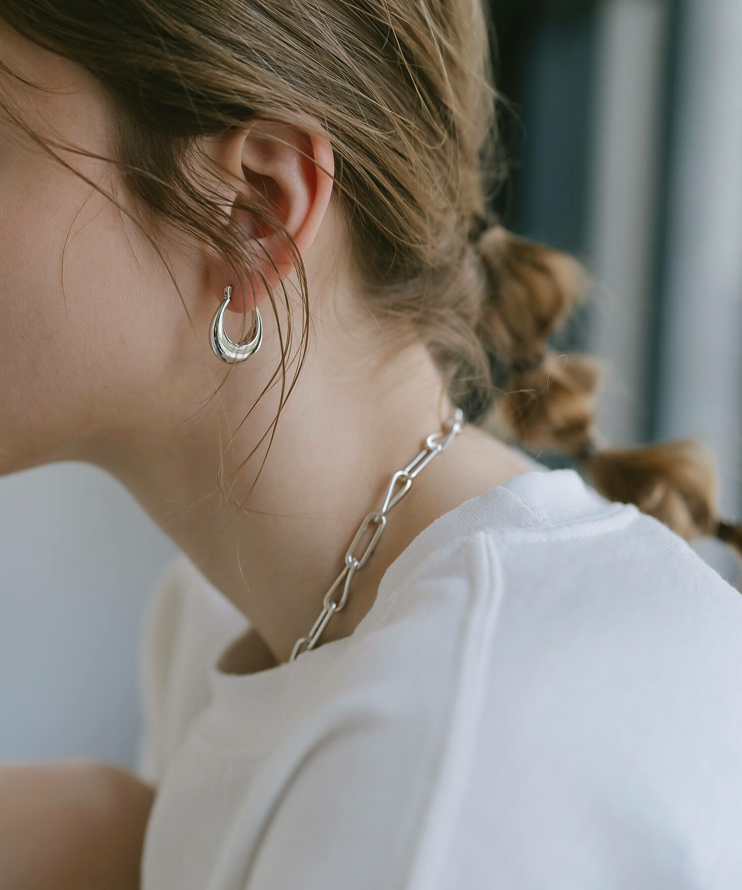 フープピアス 大きめ シルバー ピアス フープ 金属アレルギー対応 【Ladew-miel ラデューミエル】 レディース ドロップ 揺れる シルバー925 雫 大きい 大ぶり ゴールド オーバル おしゃれ 個性的 人気 シンプル カジュアル 大人 かわいい