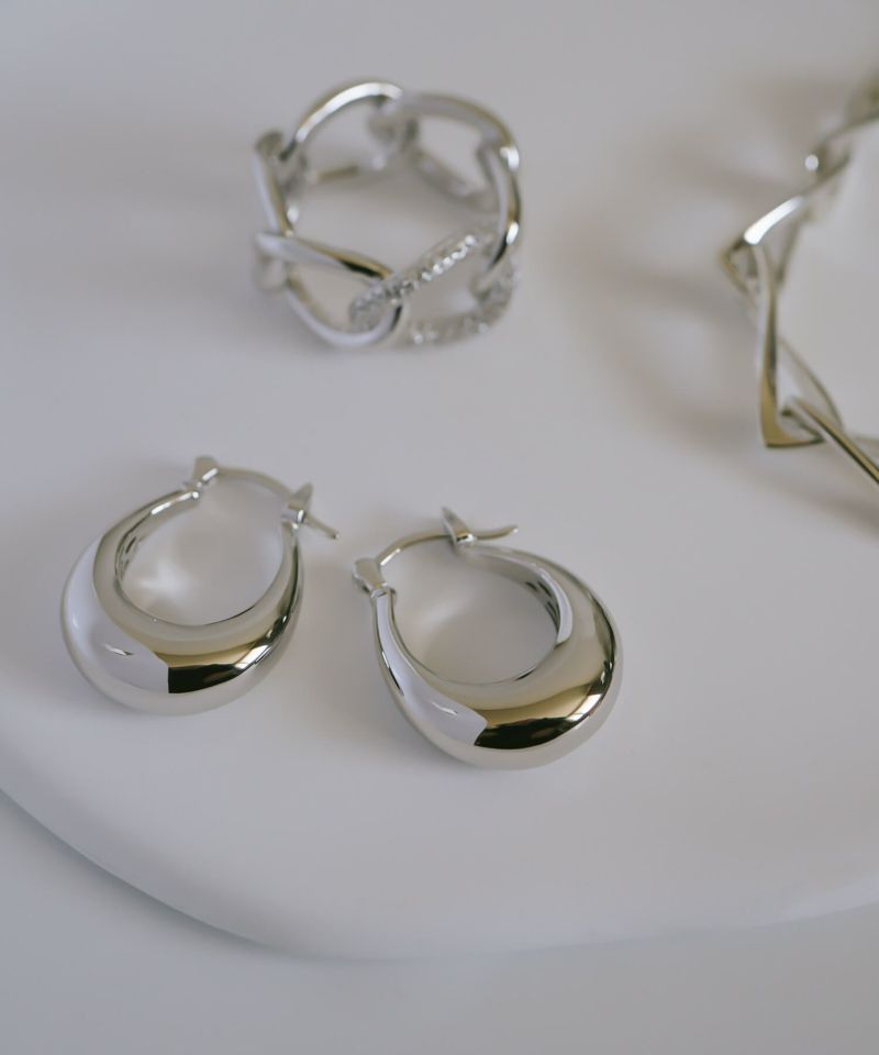 フープピアス 大きめ シルバー ピアス フープ 金属アレルギー対応 【Ladew-miel ラデューミエル】 レディース ドロップ 揺れる シルバー925 雫 大きい 大ぶり ゴールド オーバル おしゃれ 個性的 人気 シンプル カジュアル 大人 かわいい