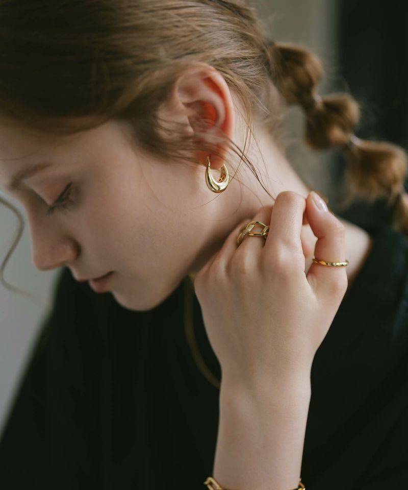 フープピアス 大きめ シルバー ピアス フープ 金属アレルギー対応 【Ladew-miel ラデューミエル】 レディース ドロップ 揺れる シルバー925 雫 大きい 大ぶり ゴールド オーバル おしゃれ 個性的 人気 シンプル カジュアル 大人 かわいい