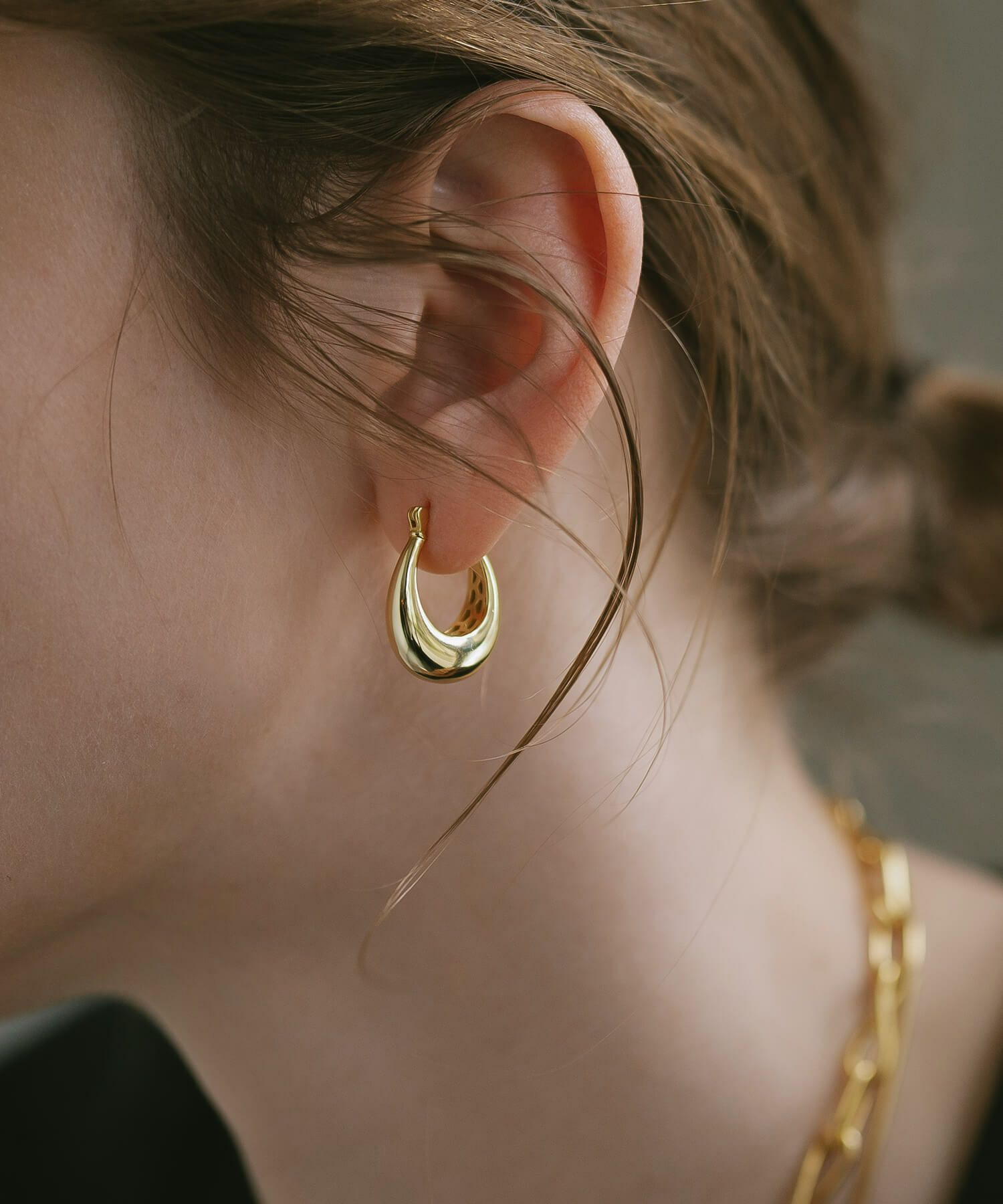 フープピアス 大きめ シルバー ピアス フープ 金属アレルギー対応 【Ladew-miel ラデューミエル】 レディース ドロップ 揺れる シルバー925 雫 大きい 大ぶり ゴールド オーバル おしゃれ 個性的 人気 シンプル カジュアル 大人 かわいい