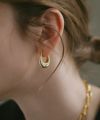 フープピアス 大きめ シルバー ピアス フープ 金属アレルギー対応 【Ladew-miel ラデューミエル】 レディース ドロップ 揺れる シルバー925 雫 大きい 大ぶり ゴールド オーバル おしゃれ 個性的 人気 シンプル カジュアル 大人 かわいい