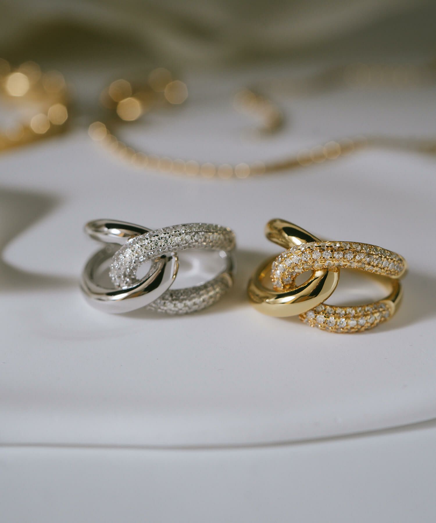 リング 指輪 レディース シンプル 大ぶり 太め キラキラ