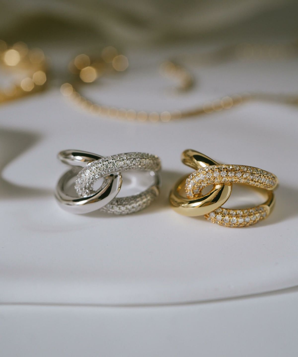 リング 指輪 レディース シンプル 大ぶり 太め キラキラ