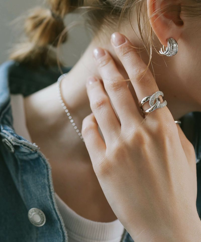 リング 指輪 レディース シンプル 大ぶり 太め キラキラ