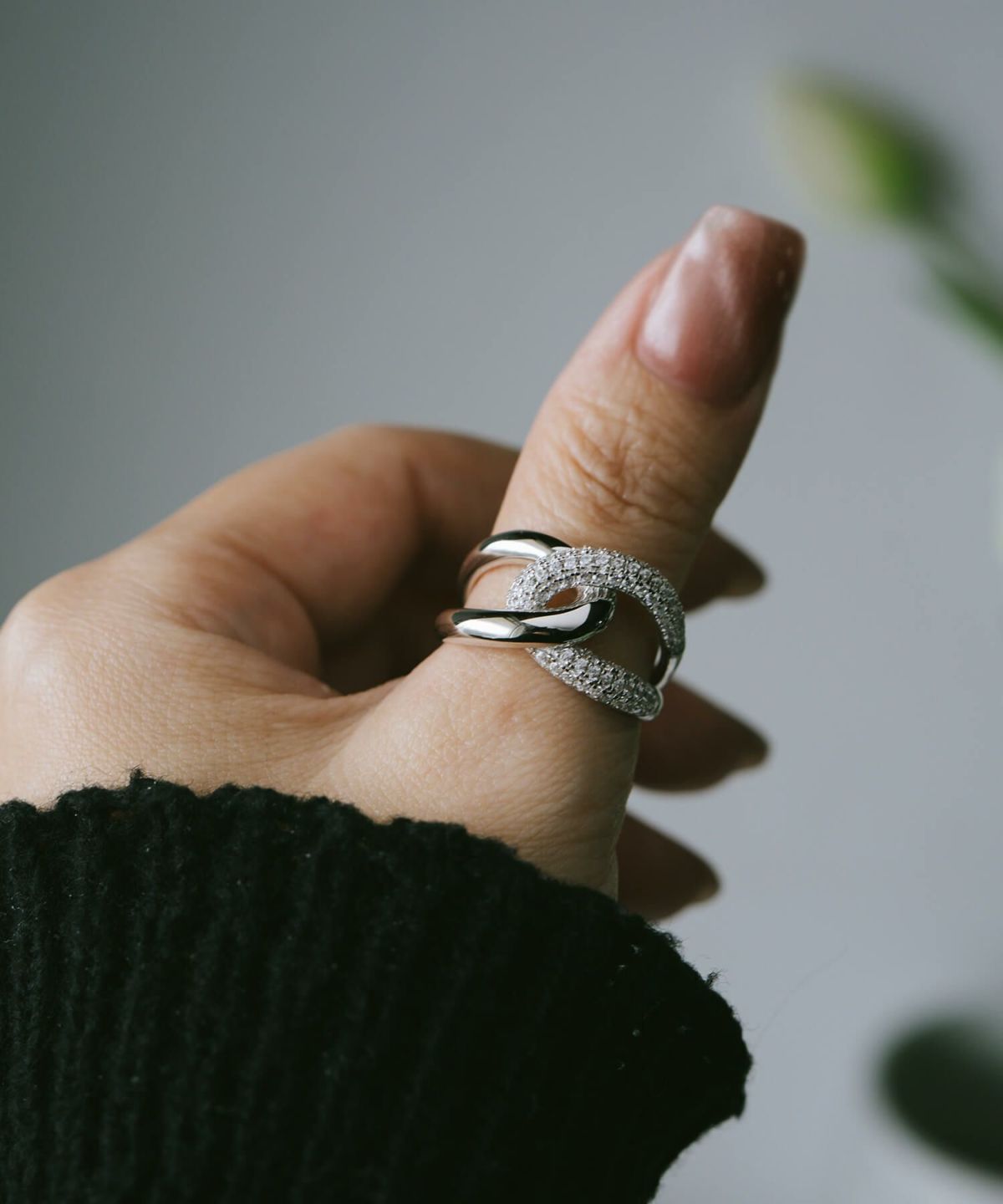 リング 指輪 レディース シンプル 大ぶり 太め キラキラ