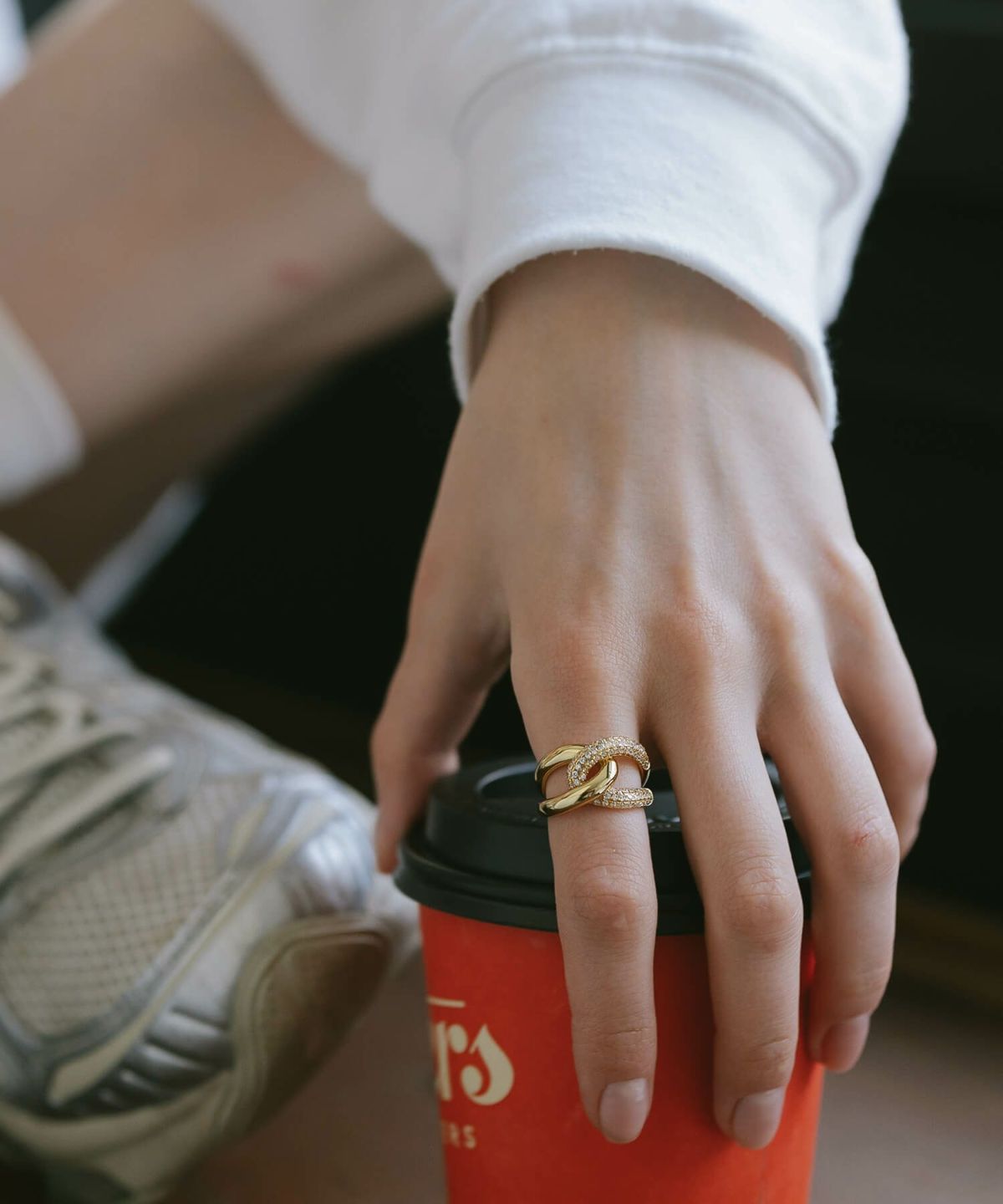 リング 指輪 レディース シンプル 大ぶり 太め キラキラ