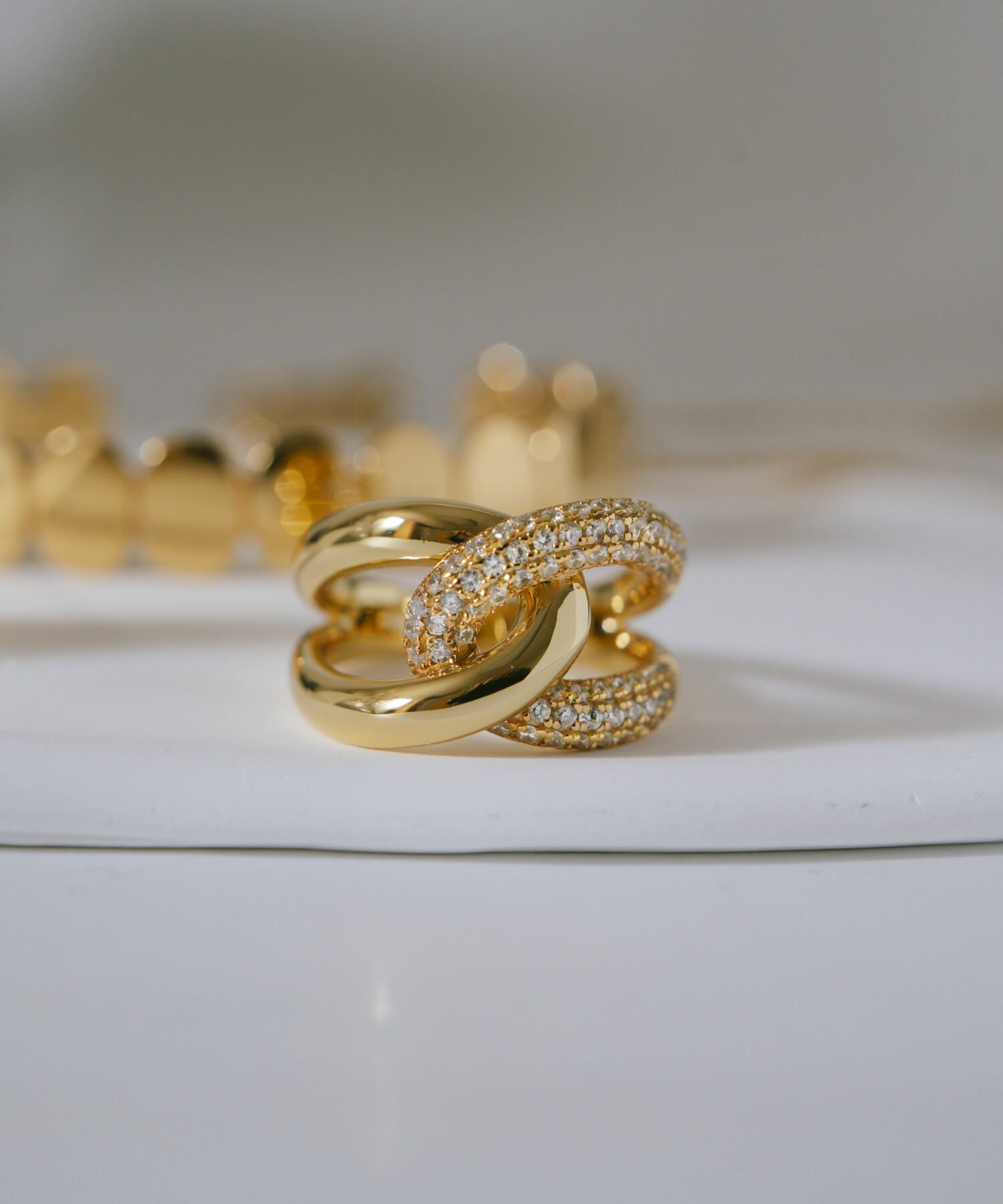 リング 指輪 レディース シンプル 大ぶり 太め キラキラ