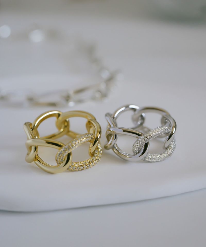 チェーンリング 指輪 レディース シンプル 大ぶり 太め