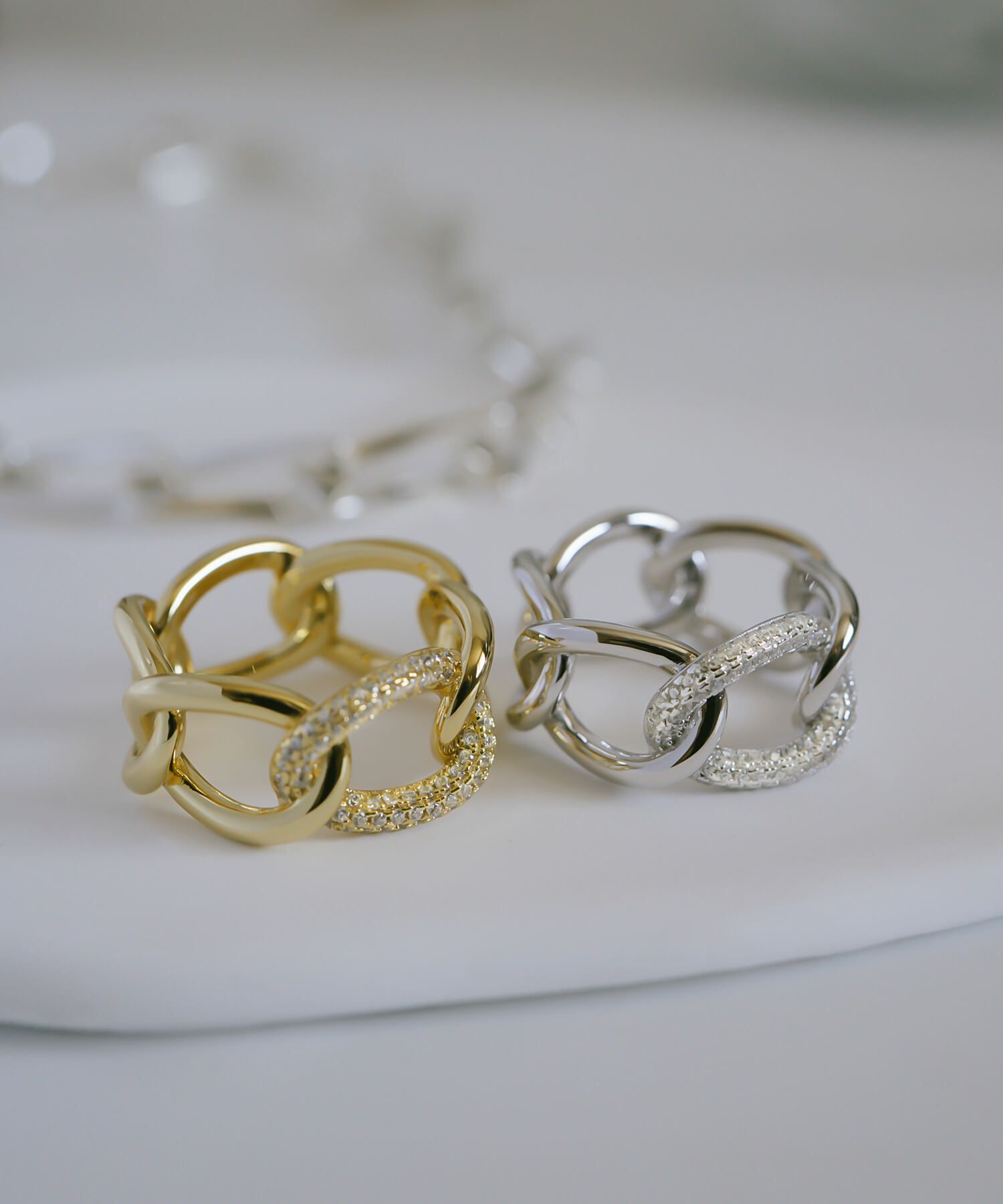 チェーンリング 指輪 レディース シンプル 大ぶり 太め