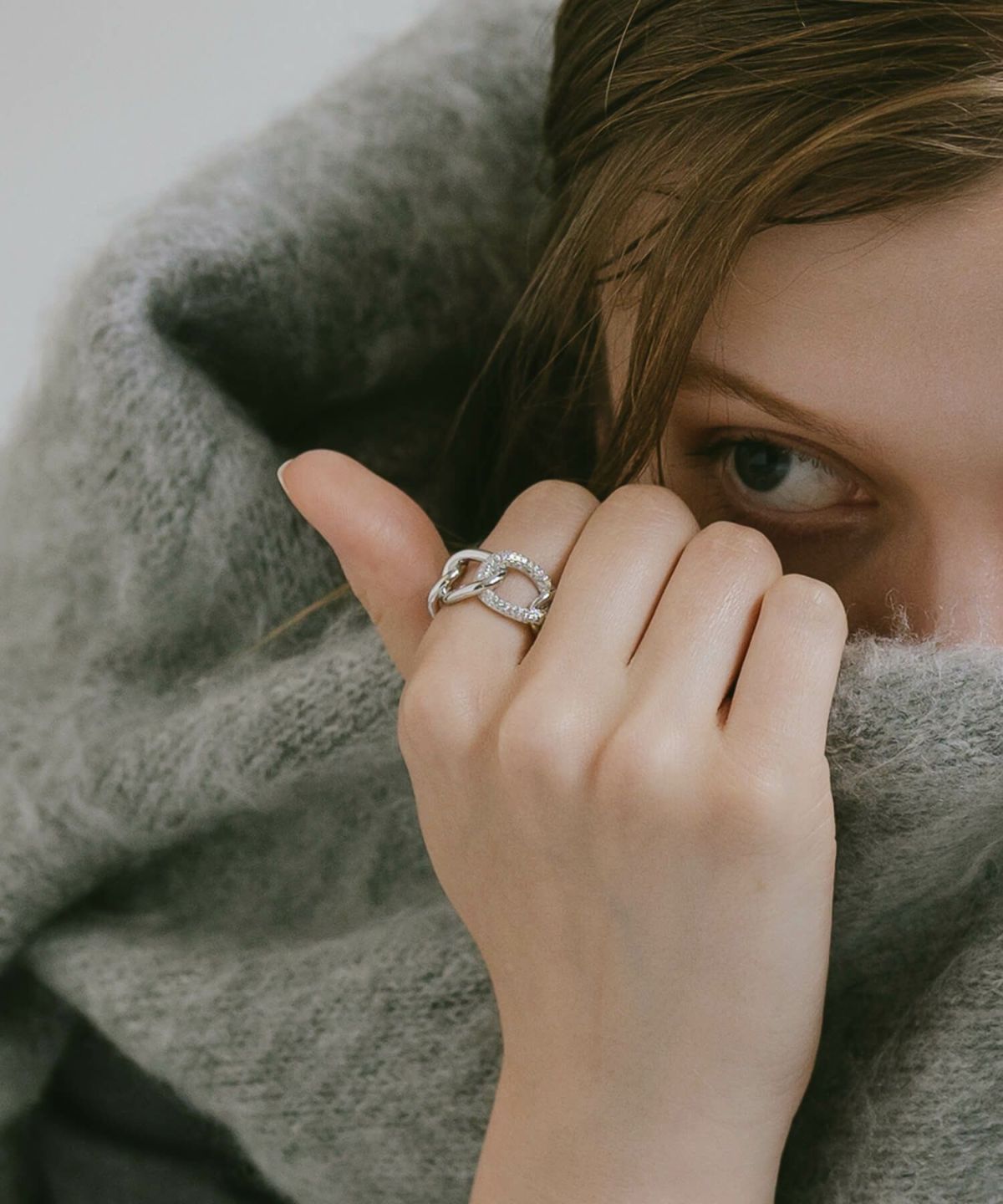 チェーンリング 指輪 レディース シンプル 大ぶり 太め