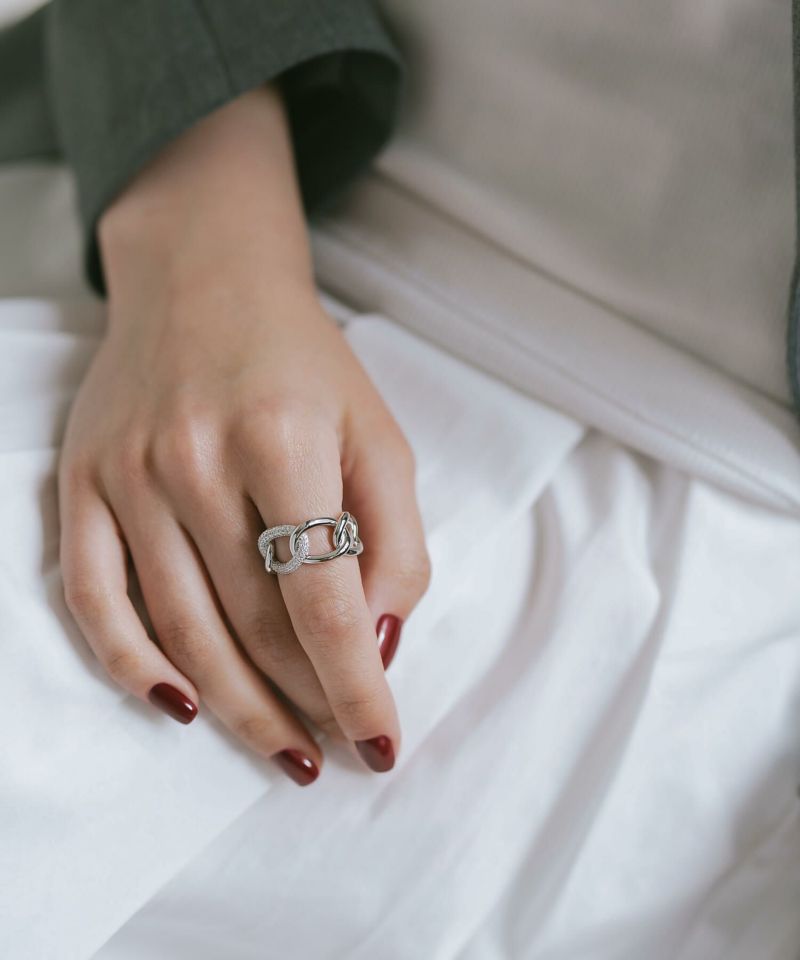 チェーンリング 指輪 レディース シンプル 大ぶり 太め