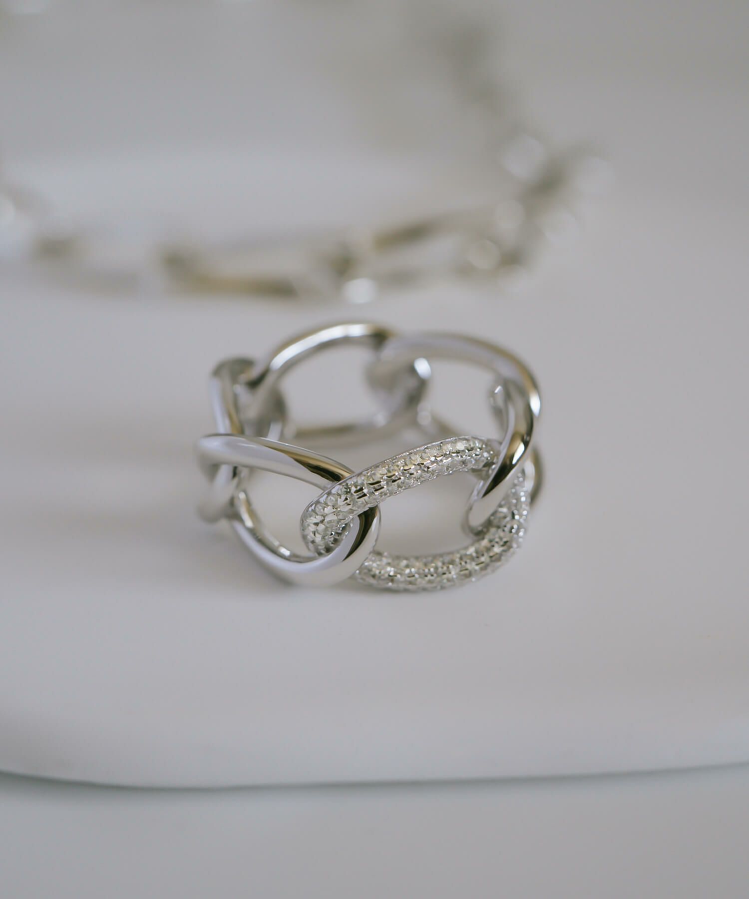 チェーンリング 指輪 レディース シンプル 大ぶり 太め