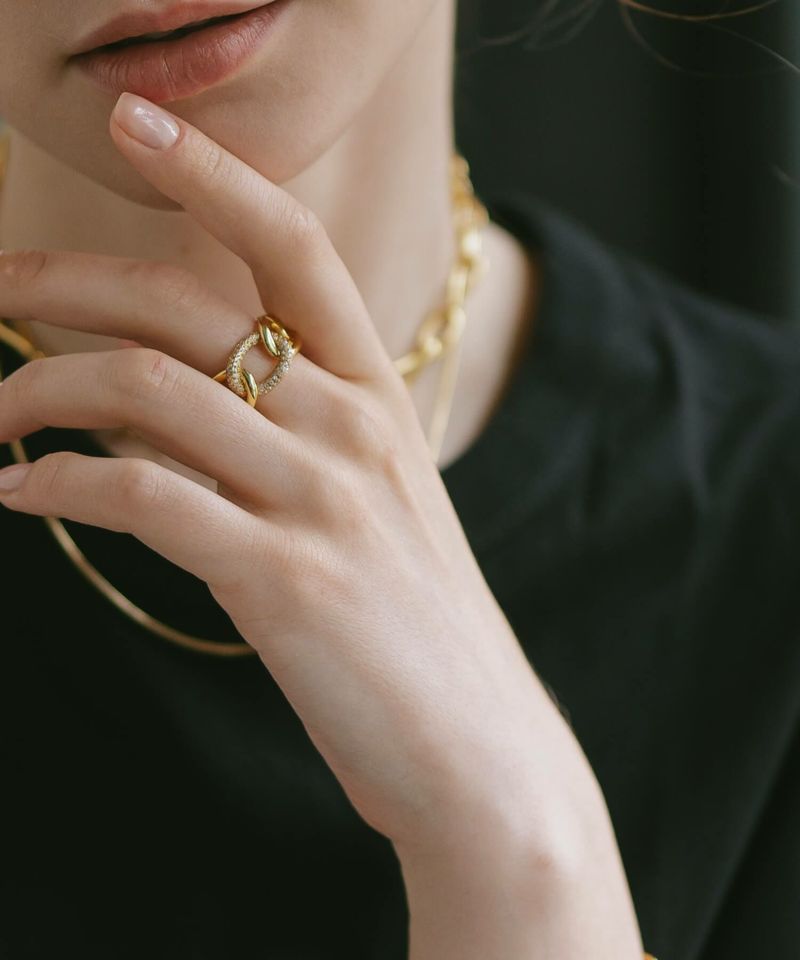 チェーンリング 指輪 レディース シンプル 大ぶり 太め