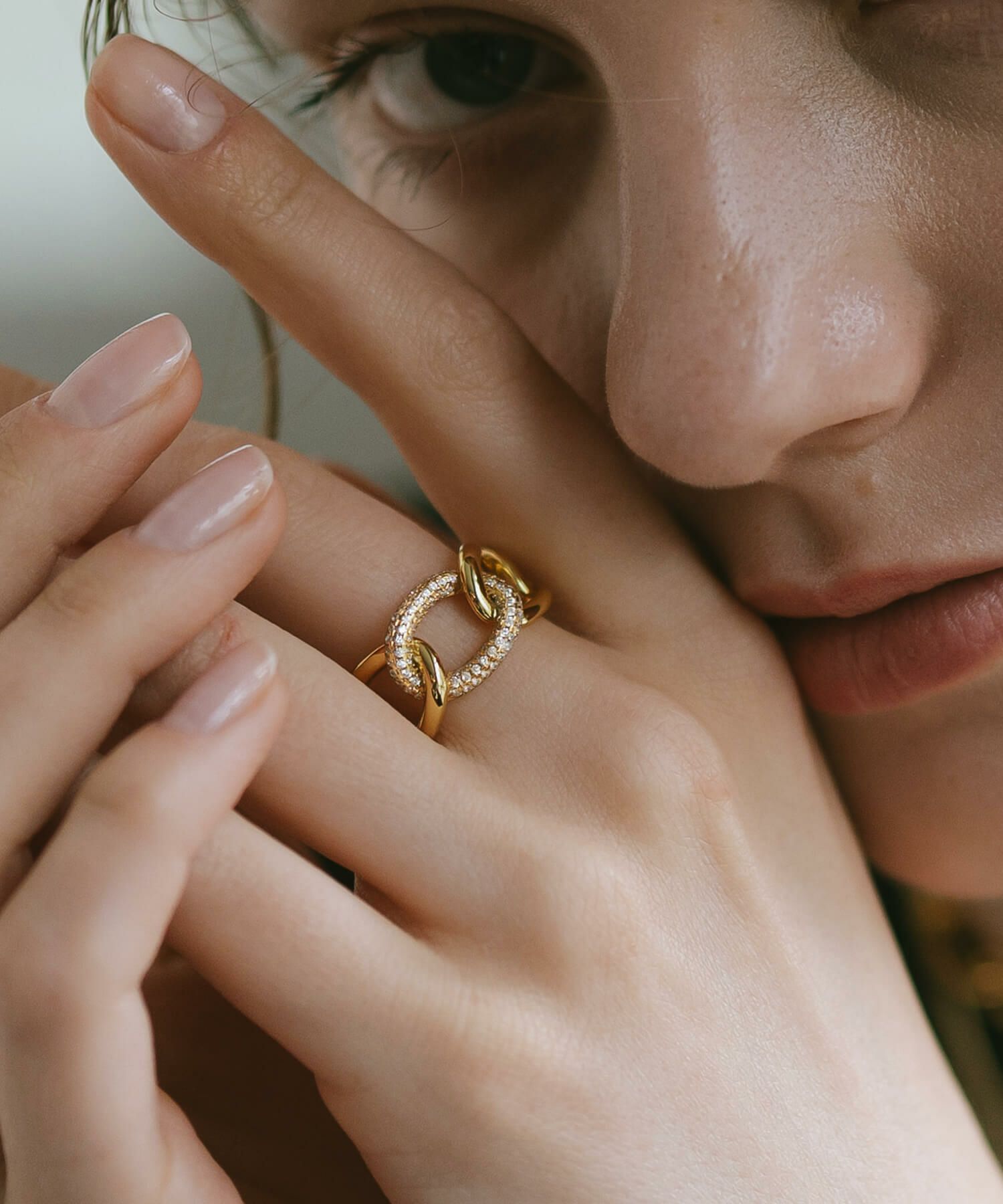 チェーンリング 指輪 レディース シンプル 大ぶり 太め