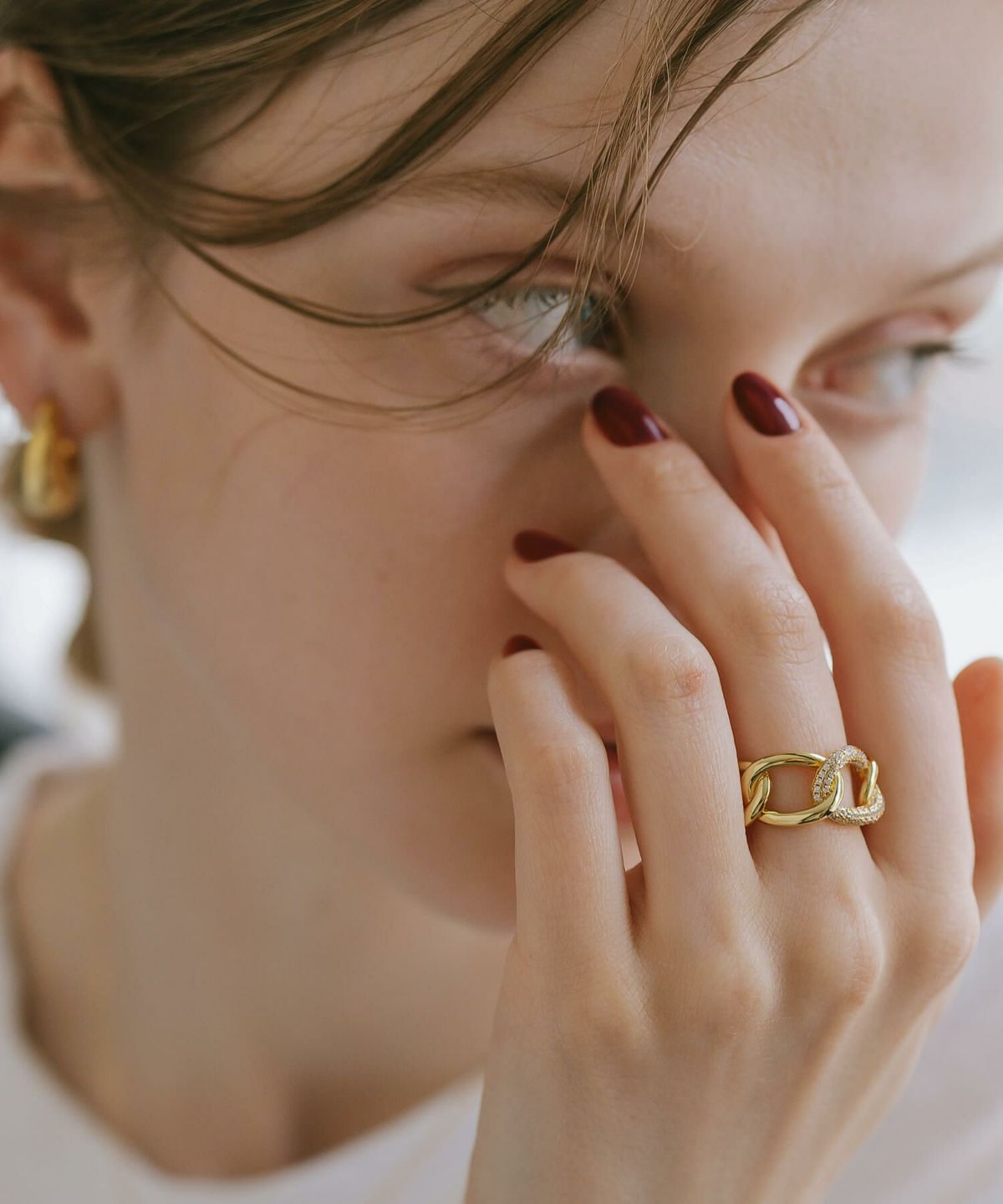 チェーンリング 指輪 レディース シンプル 大ぶり 太め