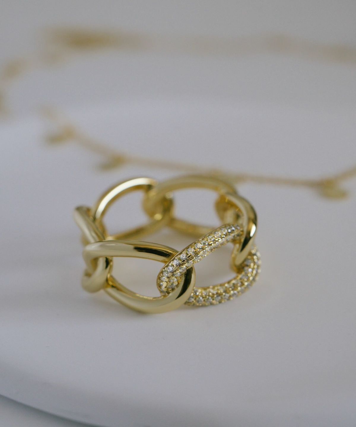 チェーンリング 指輪 レディース シンプル 大ぶり 太め