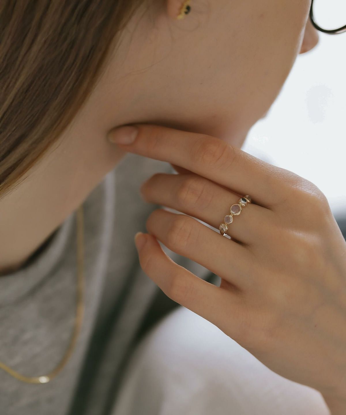 天然石 リング 指輪 レディース シンプル ゴールド