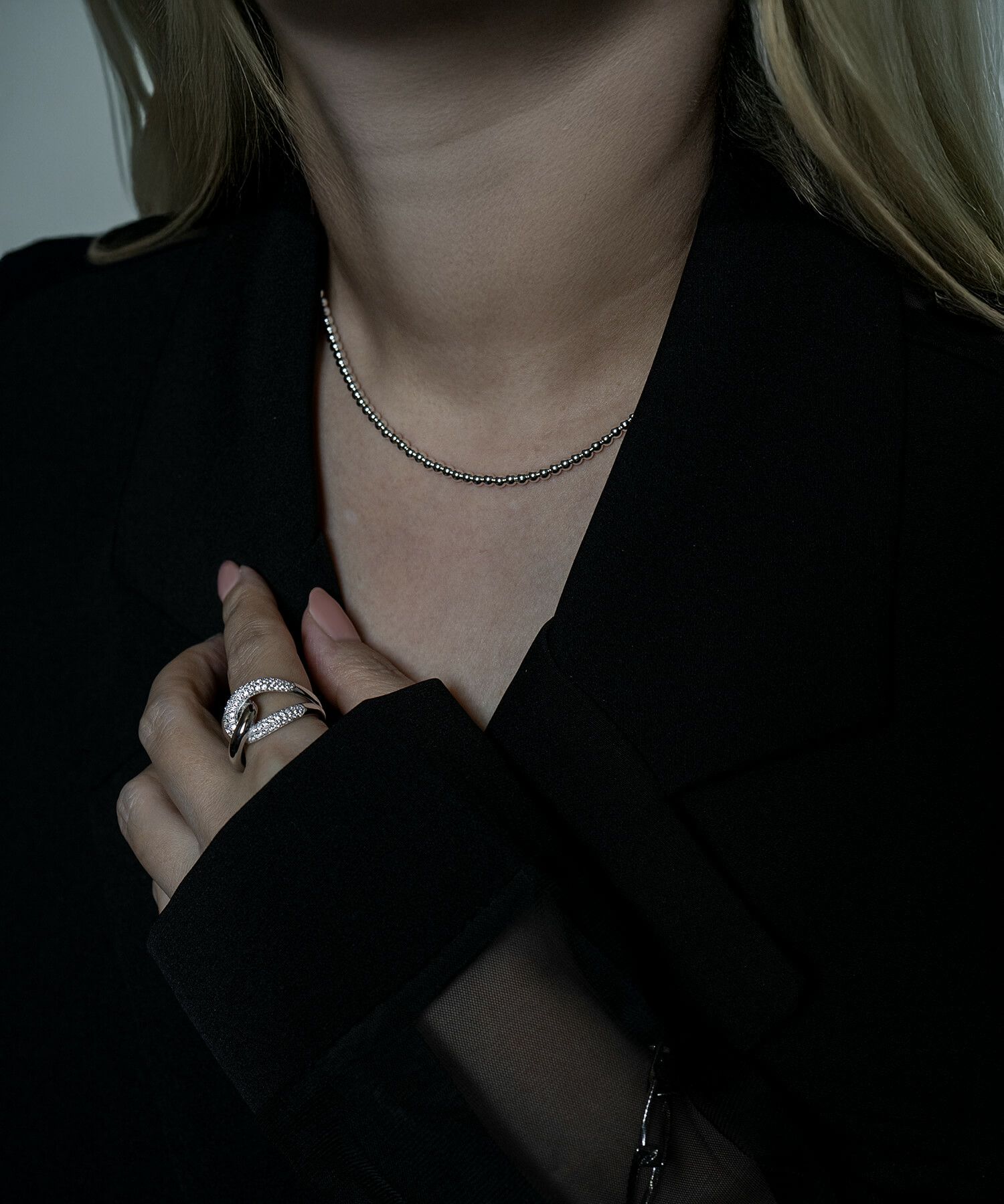 33cm シルバー925 チョーカー ネックレス【palmyla-choker パルミラ