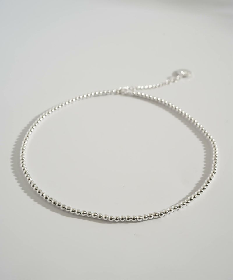 33cm シルバー925 チョーカー ネックレス 金属アレルギー 対応 【palmyla-choker パルミラ・チョーカー】 小ぶり ボールチェーン 3mm レディース シンプル 丸玉 ボール silver925 長さ33cm + 5cm ネックレス チェーン 玉 おしゃれ 大人 可愛い ギフト