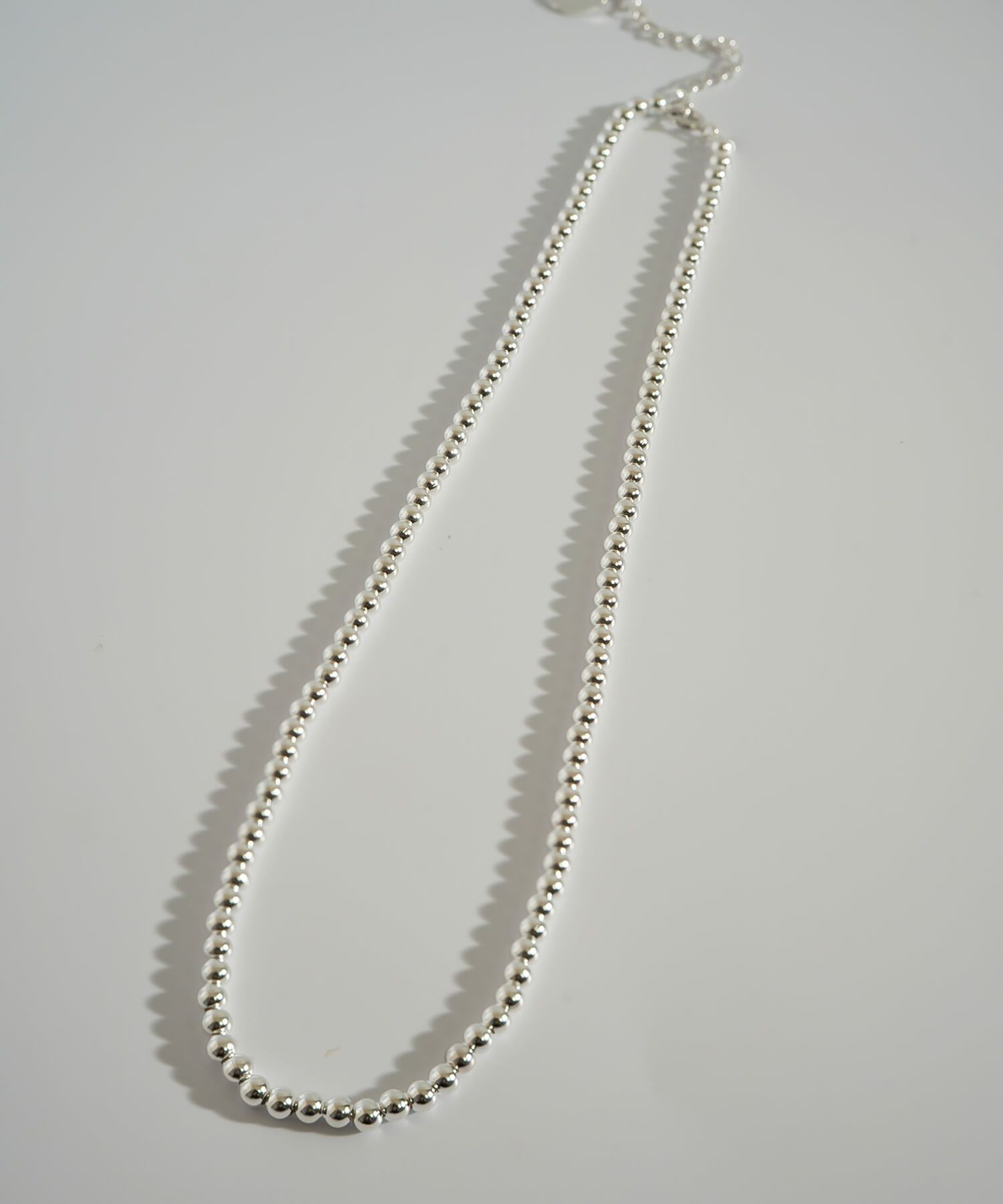 33cm シルバー925 チョーカー ネックレス 金属アレルギー 対応 【palmyla-choker パルミラ・チョーカー】 小ぶり ボールチェーン 3mm レディース シンプル 丸玉 ボール silver925 長さ33cm + 5cm ネックレス チェーン 玉 おしゃれ 大人 可愛い ギフト