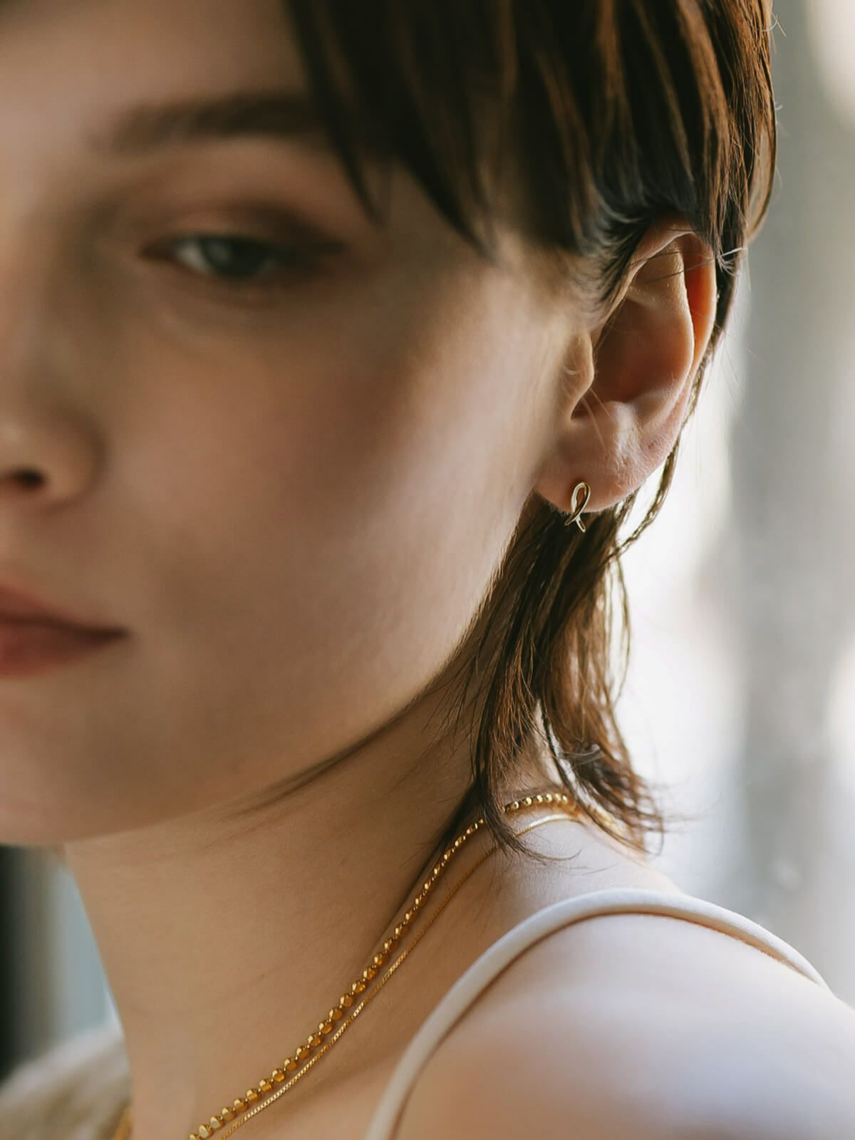 18k つけっぱなし ピアス  【elpia-pe エルピア】 k18 18金 ピアス ゴールド金属アレルギー リボン 小さめ 小ぶり 小さい シンプル 上品 繊細 エレガント 可愛い カジュアル フォーマル レディース ジュエリー アクセサリー 軽量 アウェアネスリボン ループリボン