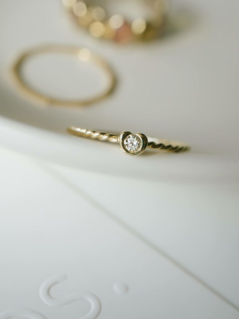 ダイヤ 指輪 ダイヤモンド 18金 リング k18 シンプル 【meon メオン】 18k リング ダイヤ レディース ゴールド 誕生石 パワーストーン 指輪 レディース おしゃれ つけっぱなし 華奢 リング 重ね 付け 重ねづけ 繊細 リング