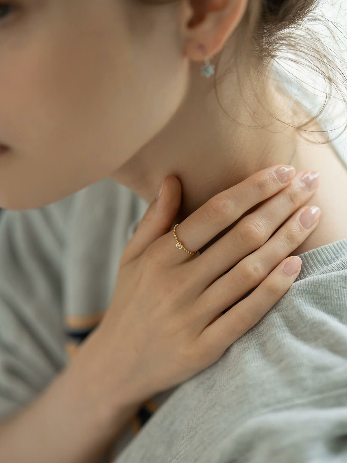 ダイヤ 指輪 ダイヤモンド 18金 リング k18 シンプル 【meon メオン】 18k リング ダイヤ レディース ゴールド 誕生石 パワーストーン 指輪 レディース おしゃれ つけっぱなし 華奢 リング 重ね 付け 重ねづけ 繊細&#160;リング