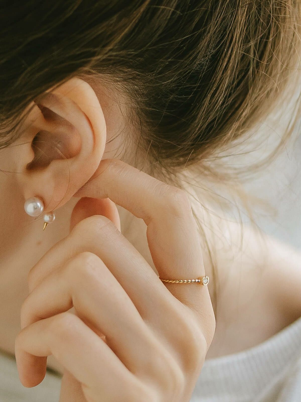 ダイヤ 指輪 ダイヤモンド 18金 リング k18 シンプル 【meon メオン】 18k リング ダイヤ レディース ゴールド 誕生石 パワーストーン 指輪 レディース おしゃれ つけっぱなし 華奢 リング 重ね 付け 重ねづけ 繊細 リング