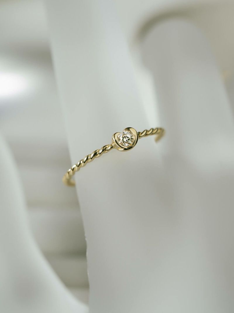 ダイヤ 指輪 ダイヤモンド 18金 リング k18 シンプル 【meon メオン】 18k リング ダイヤ レディース ゴールド 誕生石 パワーストーン 指輪 レディース おしゃれ つけっぱなし 華奢 リング 重ね 付け 重ねづけ 繊細 リング