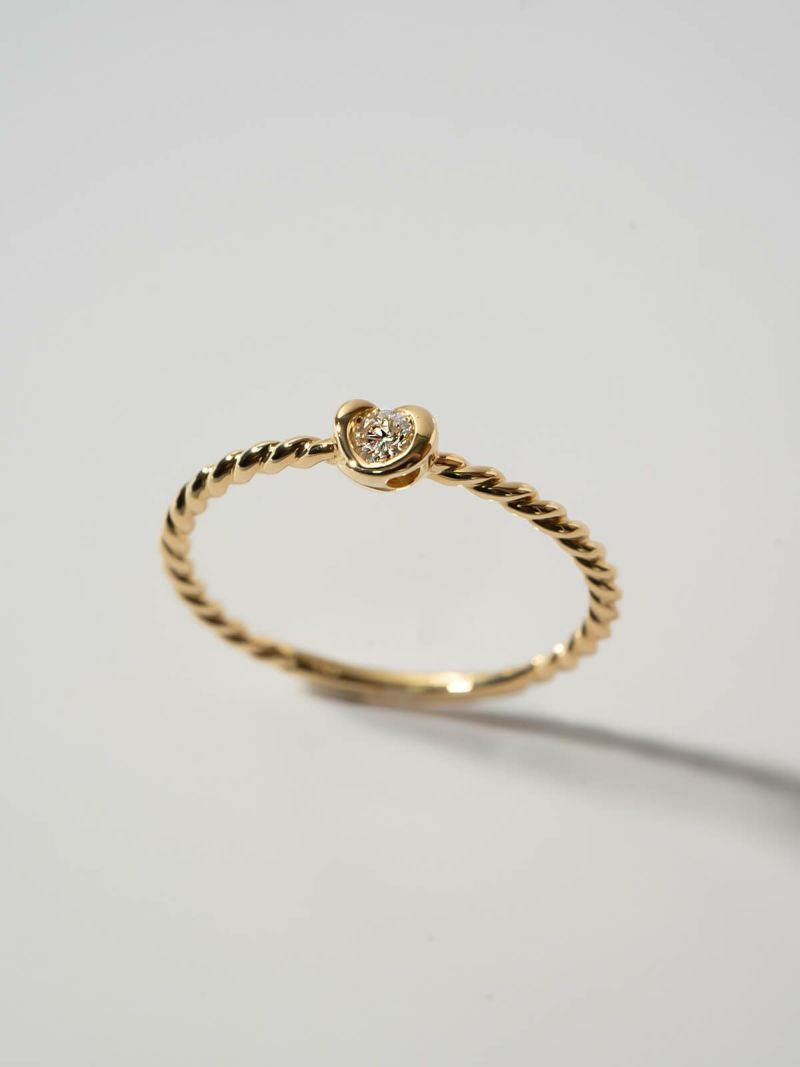 ダイヤ 指輪 ダイヤモンド 18金 リング k18 シンプル 【meon メオン】 18k リング ダイヤ レディース ゴールド 誕生石 パワーストーン 指輪 レディース おしゃれ つけっぱなし 華奢 リング 重ね 付け 重ねづけ 繊細 リング