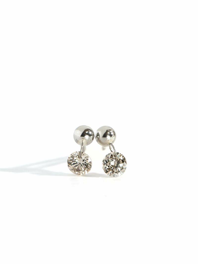 【数量限定】ダイヤモンド ピアス 一粒 プラチナ 計0.2ct【asteri-nanoaアステリ・ナノア】ダイヤ つけっぱなしピアス 金属アレルギー対応 おしゃれ シンプル 女性 誕生石 極小 ダイヤ レディース