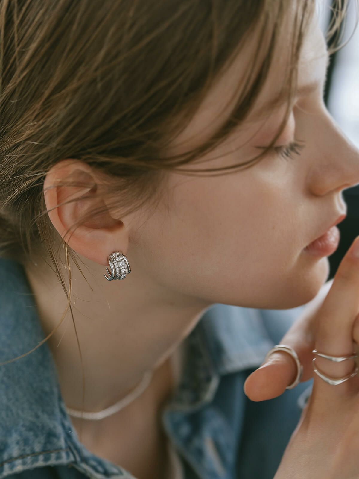 フープピアス 大ぶり 大きめ シルバー925 レディース