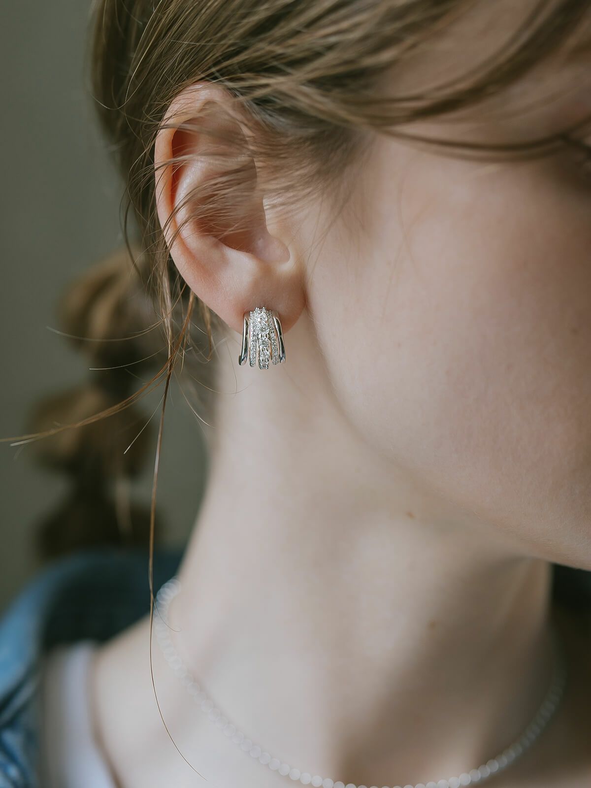 フープピアス 大ぶり 大きめ シルバー925 レディース