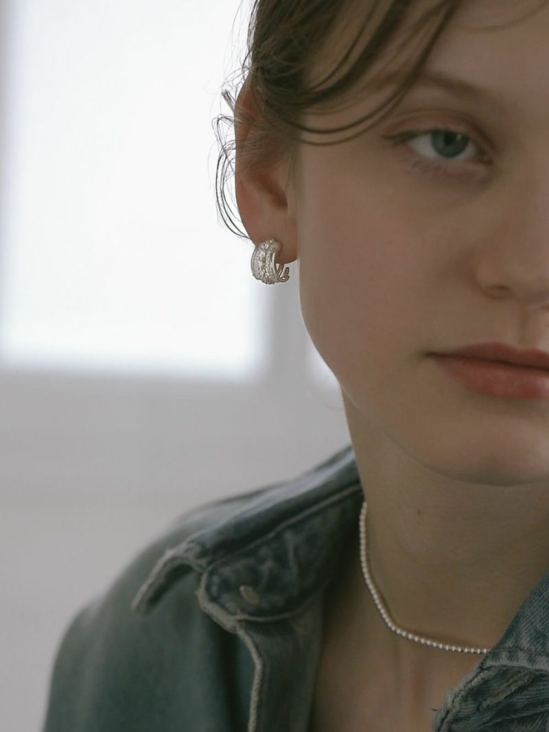 フープピアス 大ぶり 大きめ シルバー925 レディース