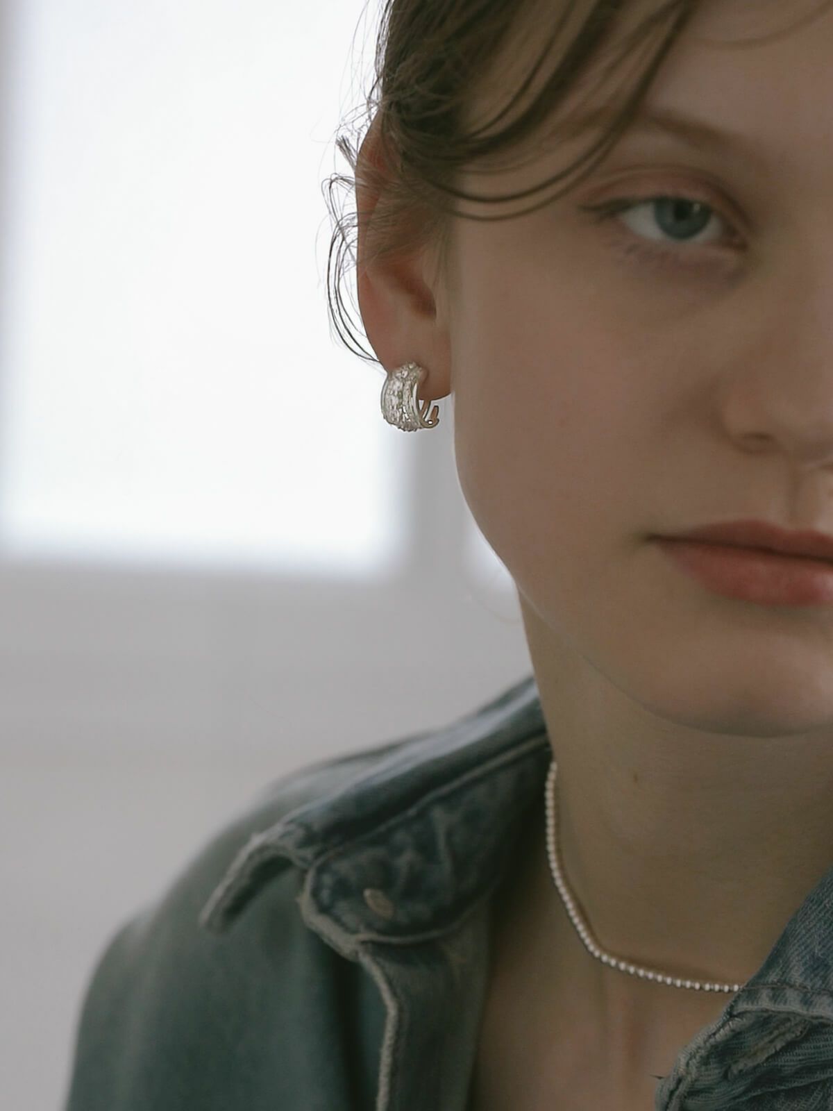 フープピアス 大ぶり 大きめ シルバー925 レディース