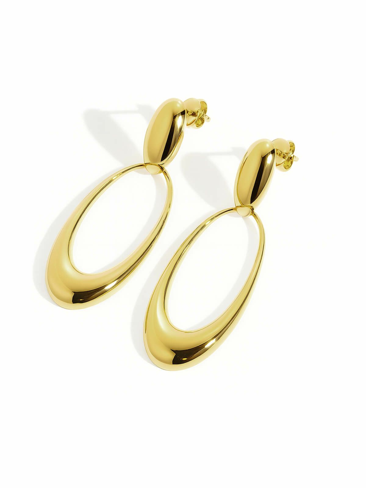 揺れるシンプルなレディースピアス ゴールド大ぶりピアス ブランド