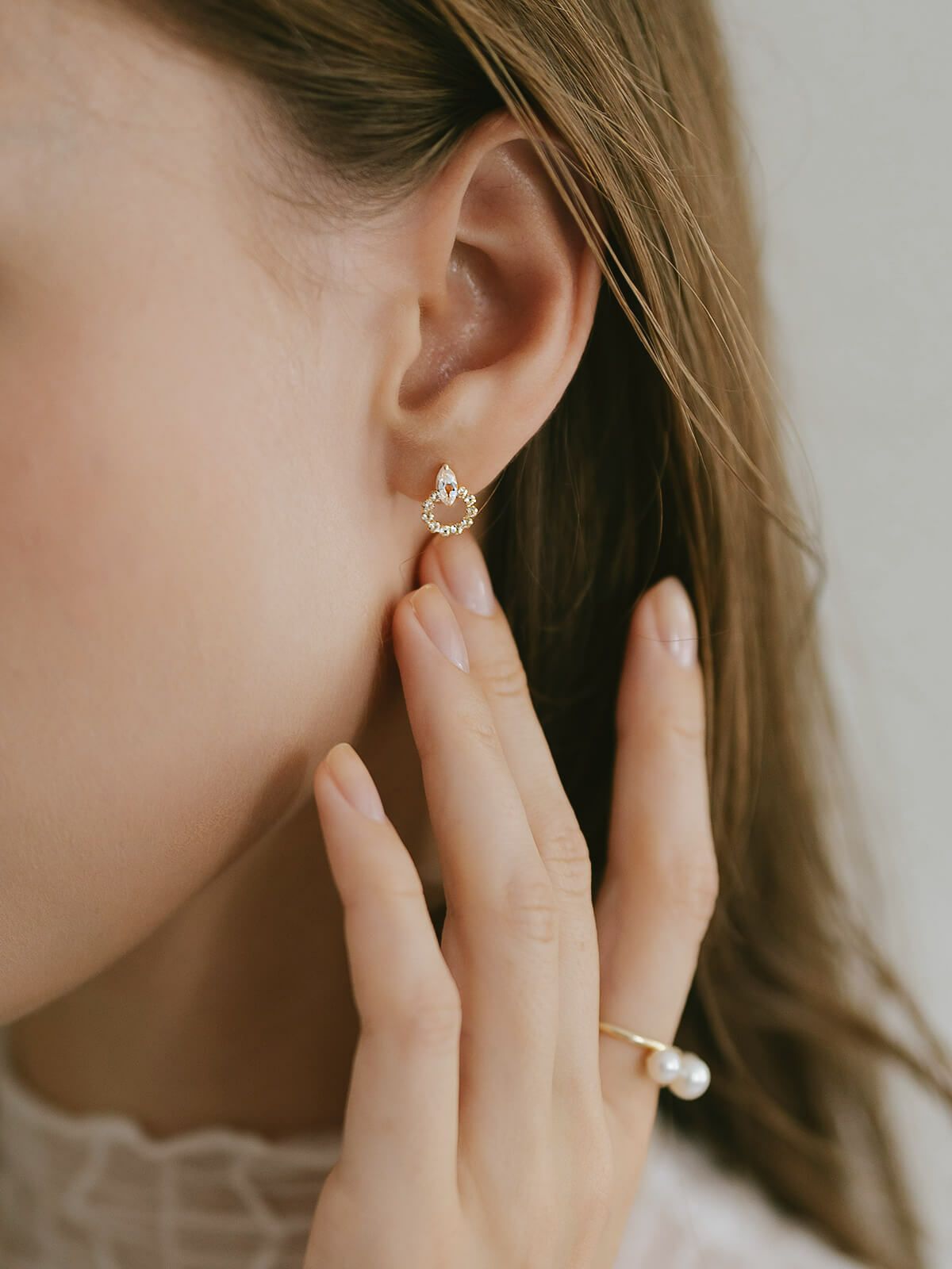 ゴールド 18k ダイヤ ピアス キラキラ レディース