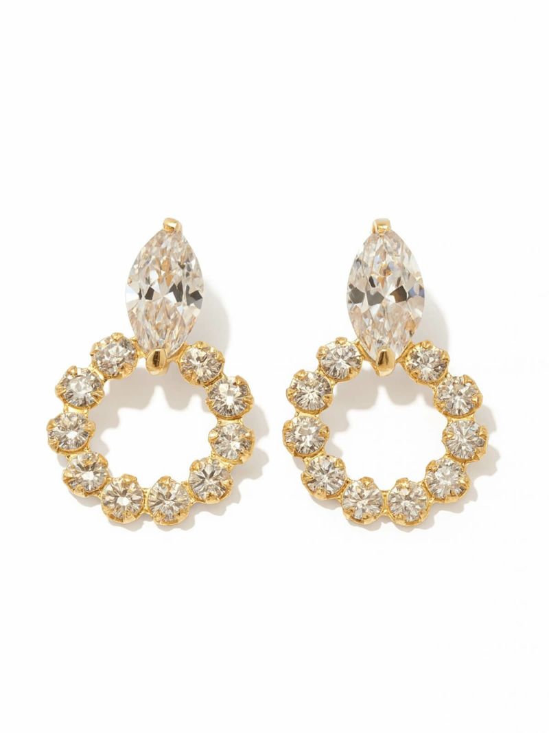ゴールド 18k ダイヤ ピアス キラキラ レディース