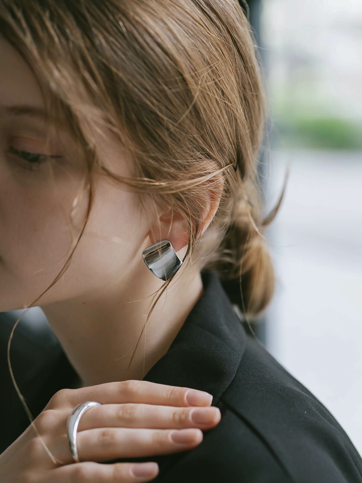 大ぶり ピアス レディース シンプル 大きめ ブランド【mirava ミラヴァ】