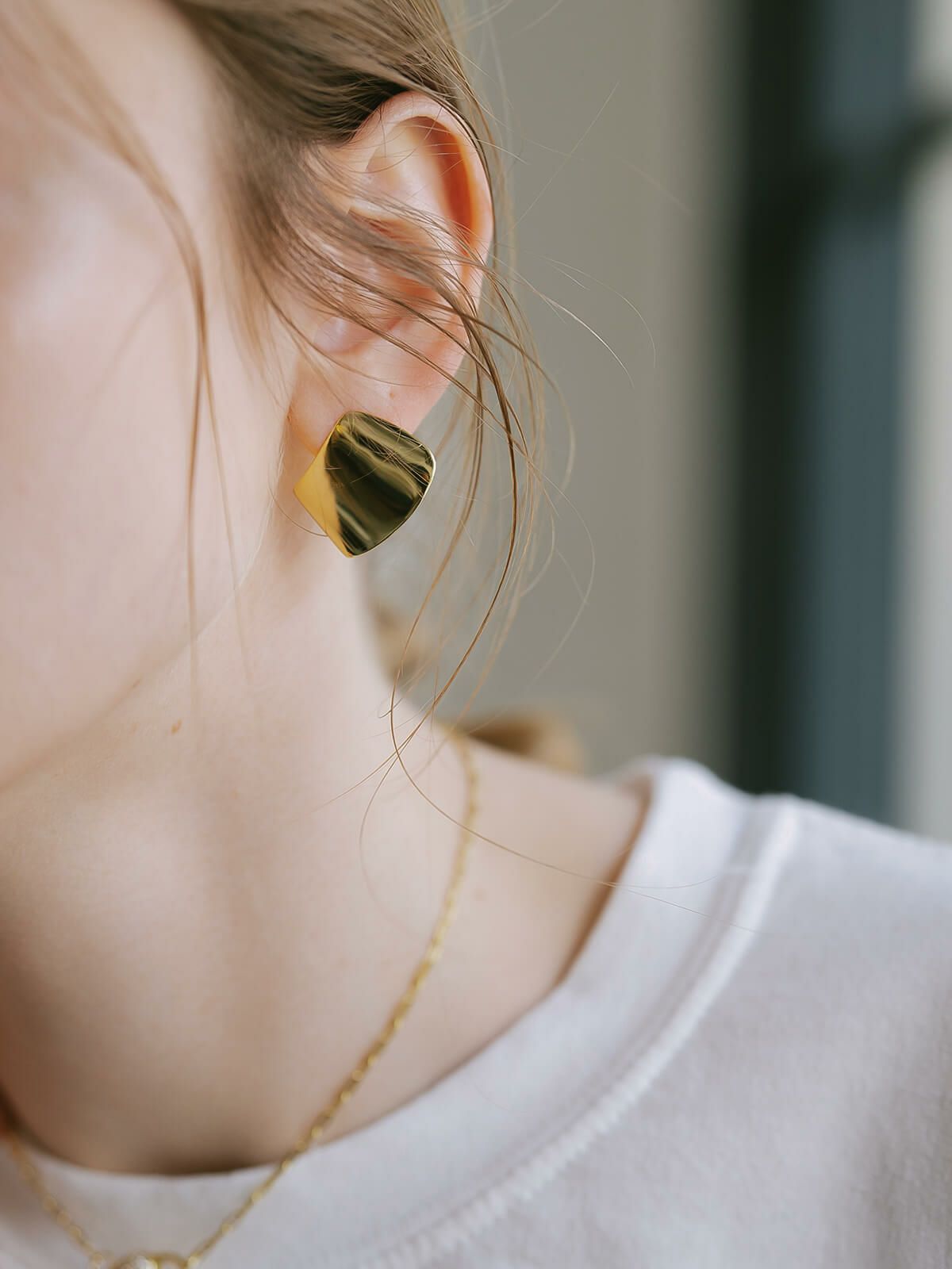 大ぶり ピアス ゴールド 18K レディース シンプル 大きめ ブランド【mirava ミラヴァ】