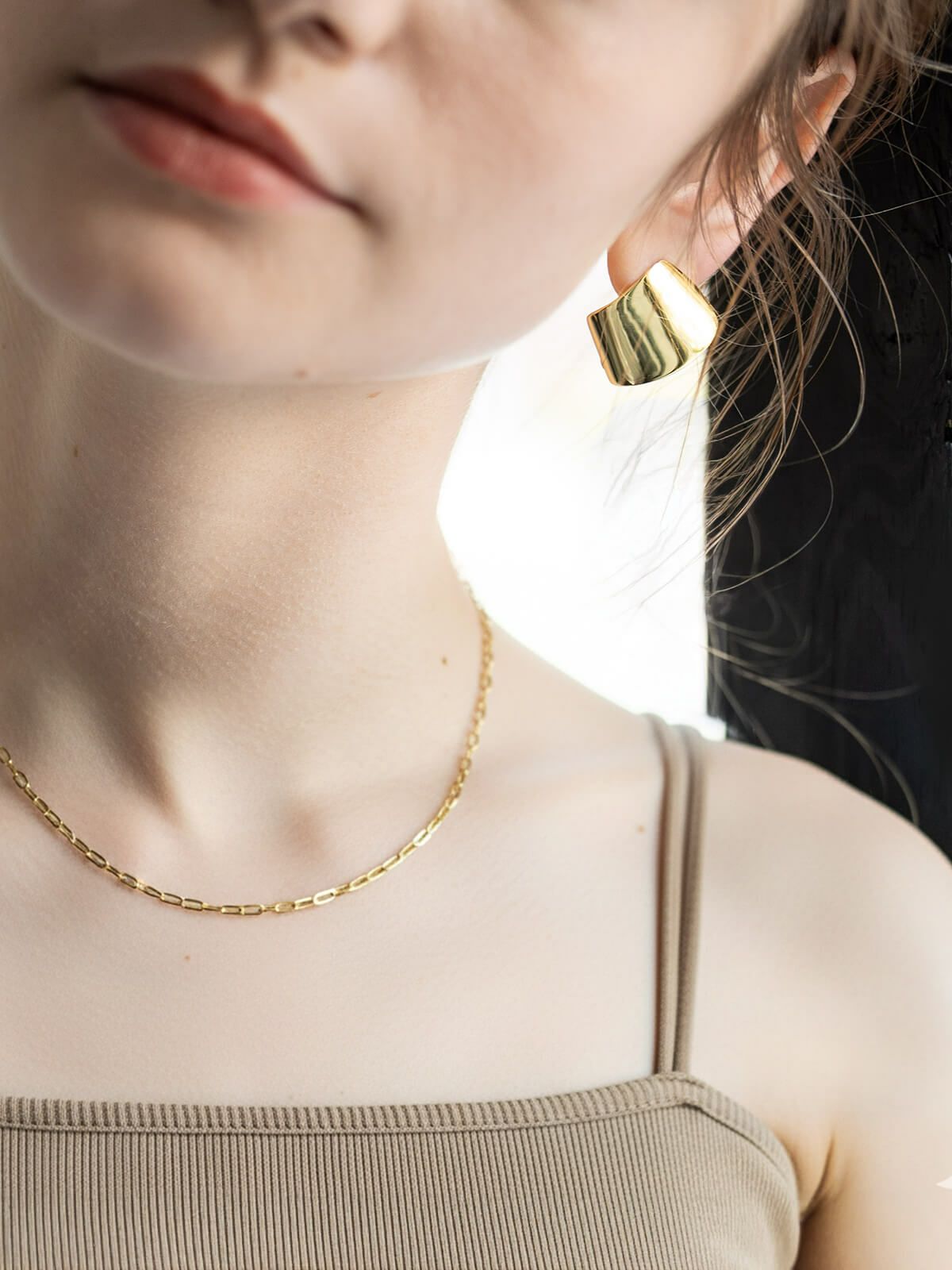 大ぶり ピアス ゴールド 18K レディース シンプル 大きめ ブランド【mirava ミラヴァ】