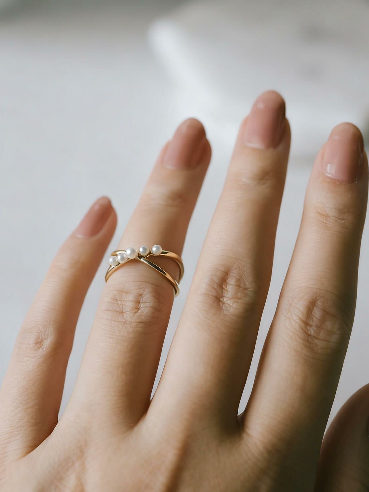 パール リング おしゃれ レディース 10k 指輪 【cruvia クラヴィア