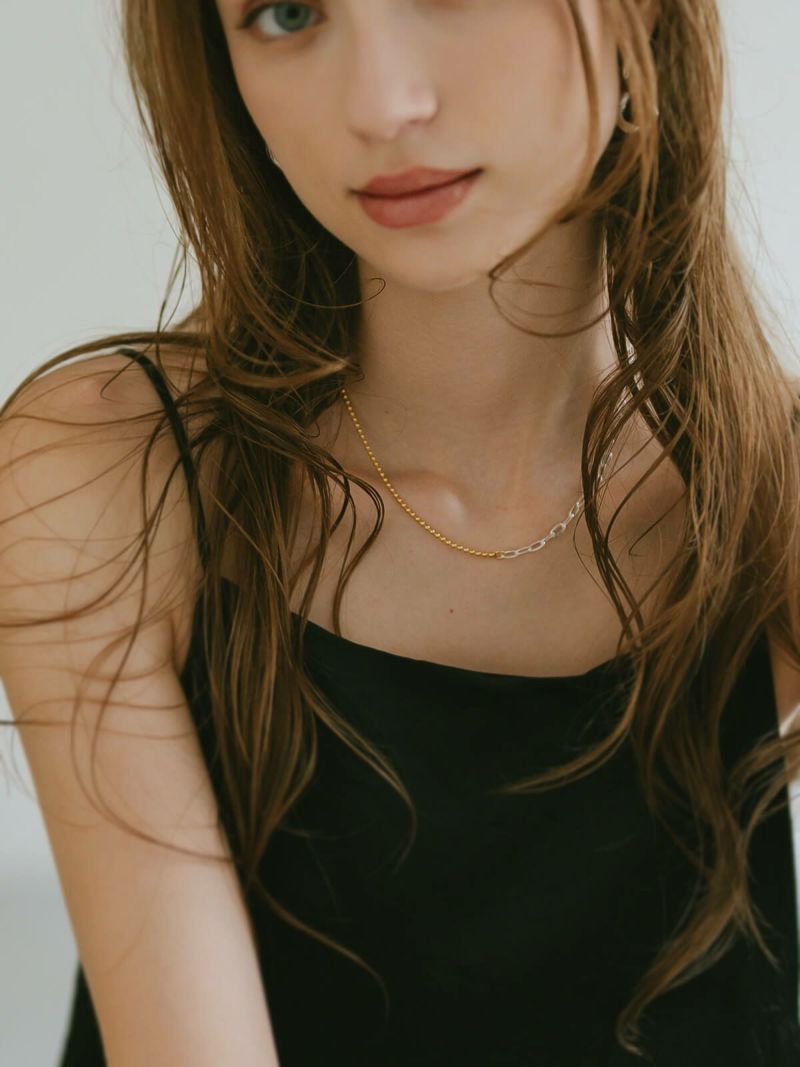 チェーンネックレス レディース シンプル バイカラー