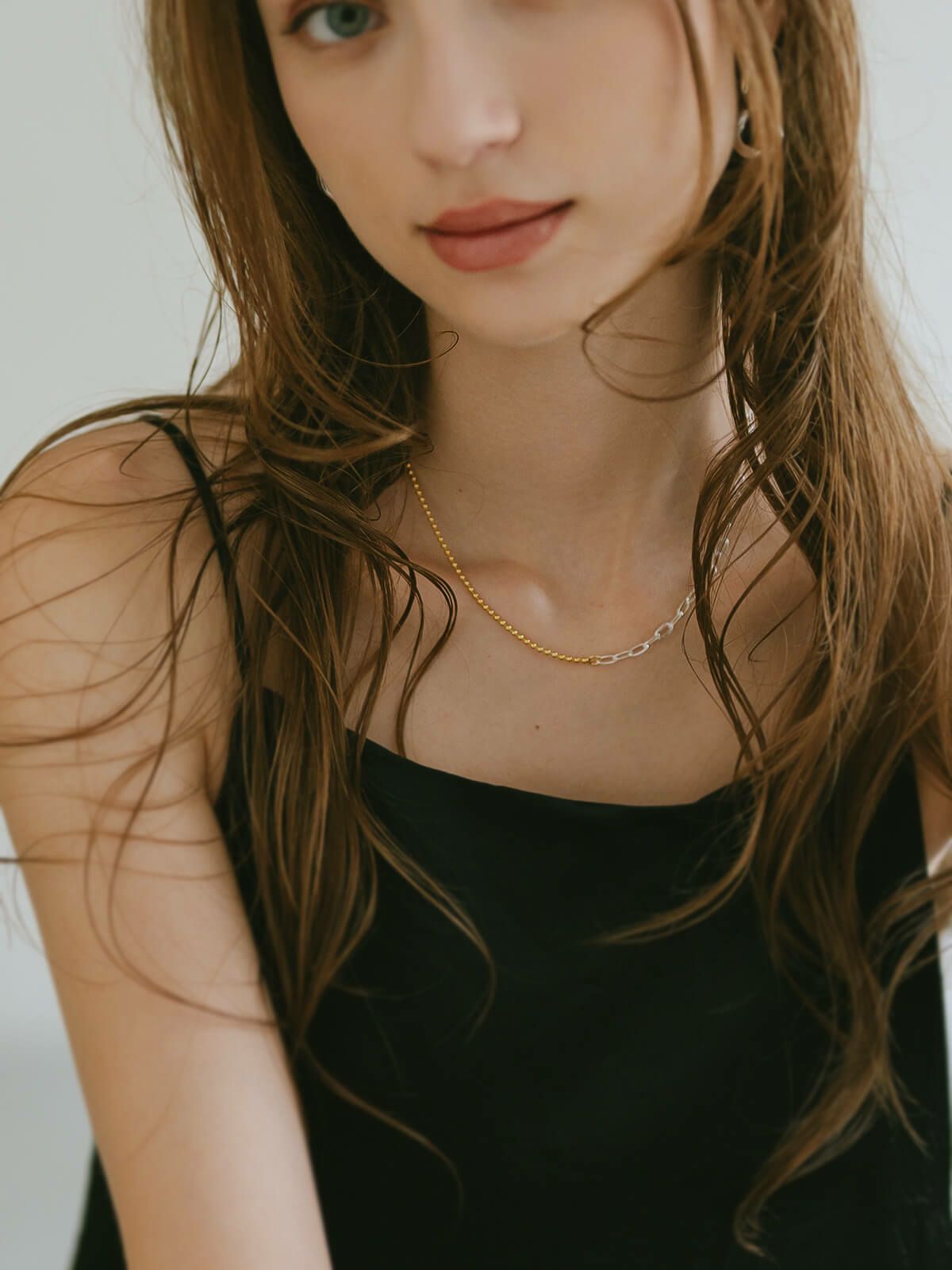 チェーンネックレス レディース シンプル バイカラー